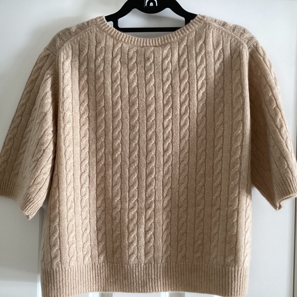 MAGASCHONI Beige 100% Cashmere Cable Knit Button Front Cardigan Sweater Top - Picture 5 of 12